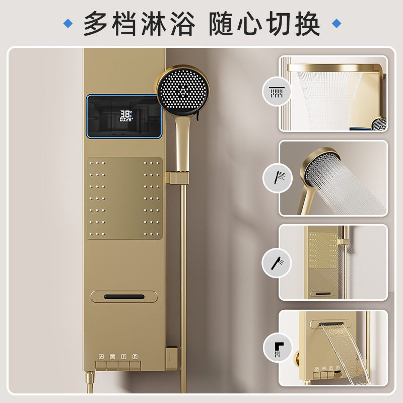 Home For Bathroom - หน้าจอแสดงผลดิจิตอลอัจฉริยะสีเทาสเปซ พร้อมระบบควบคุมอุณหภูมิ ติดตั้งด้านหลังสำหรับฝักบัวอาบน้ำ - ชุดฝักบัวอาบน้ำสำหรับห้องน้ำในบ้าน