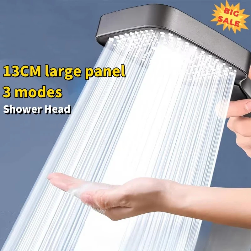 Home Bathroom Upgrades - ฝักบัวแผงขนาดใหญ่ 13 ซม. แรงดันสูง นวด 3