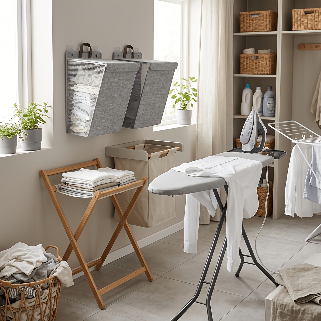 Home Bathroom Organizer - ตะกร้าผ้าแบบแขวนผนัง ตาข่าย พับได้ ประหยัดพื้นที่ สำหรับใส่เสื้อผ้าสกปรก เหมาะสำหรับห้องน้ำขนาดเล็ก