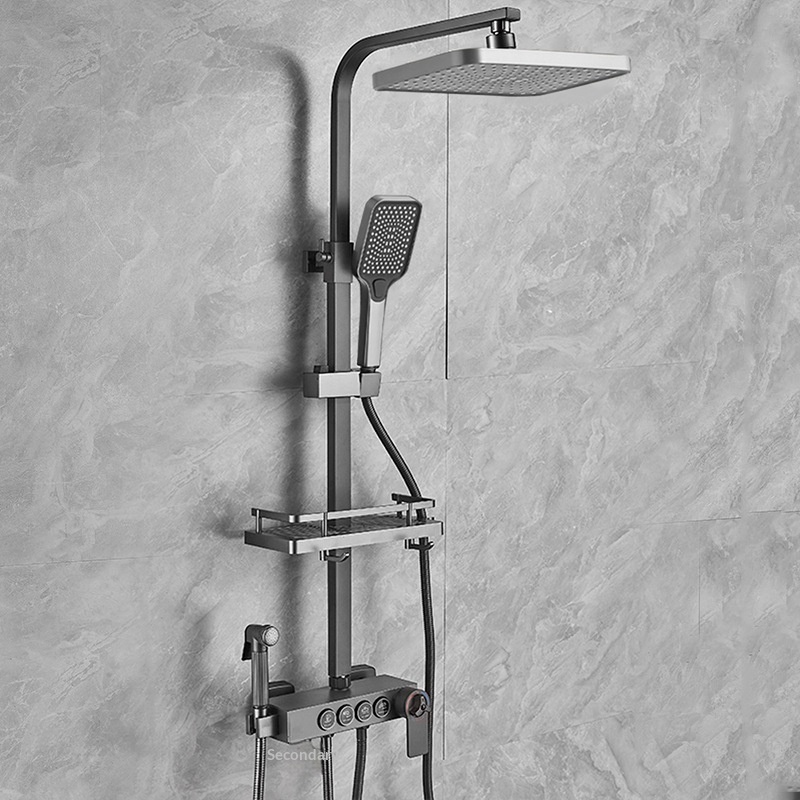 Home For Bathroom - ชุดฝักบัวสแตนเลส ป้องกันตะกรัน ทำความสะอาดตัวเอง ฝักบัวแบบเรนชาวเวอร์ แรงดันสูง สำหรับอาบน้ำที่บ้าน