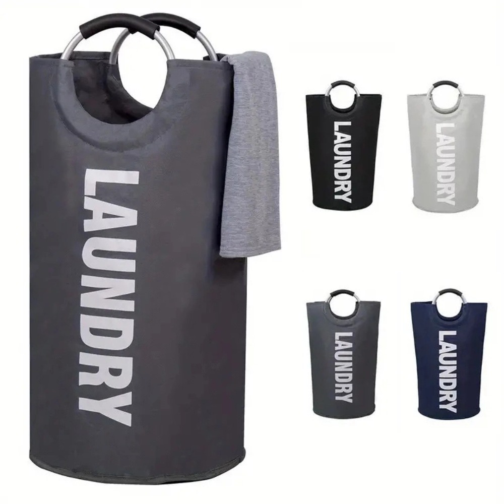Home Bathroom Organizer - ตะกร้าผ้าแบบพับได้ 90 ลิตร ทำจากผ้า Oxford สำหรับเก็บเสื้อผ้าสกปรก