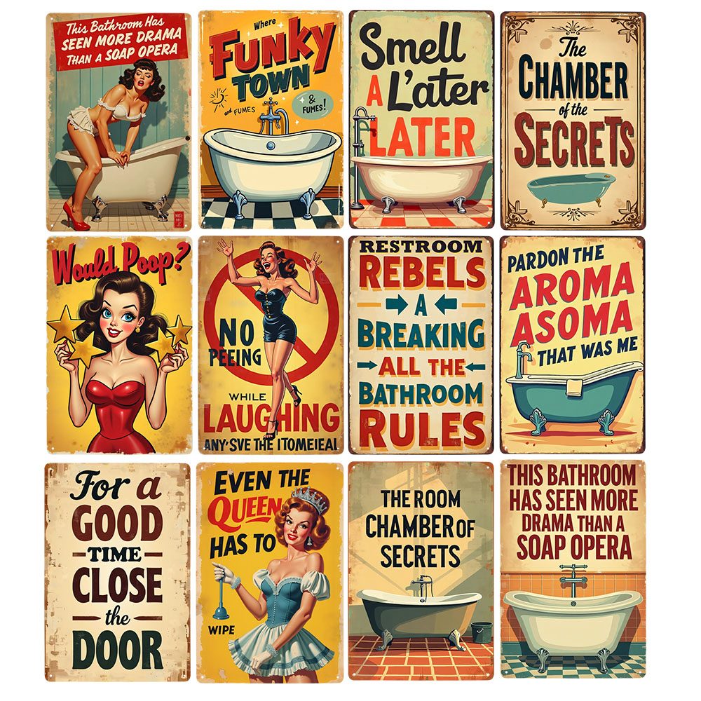 กฎห้องน้ำตลกๆ ป้ายโลหะวินเทจ ข - Home Bathroom Decor Ideas บทวิจารณ์และราคา