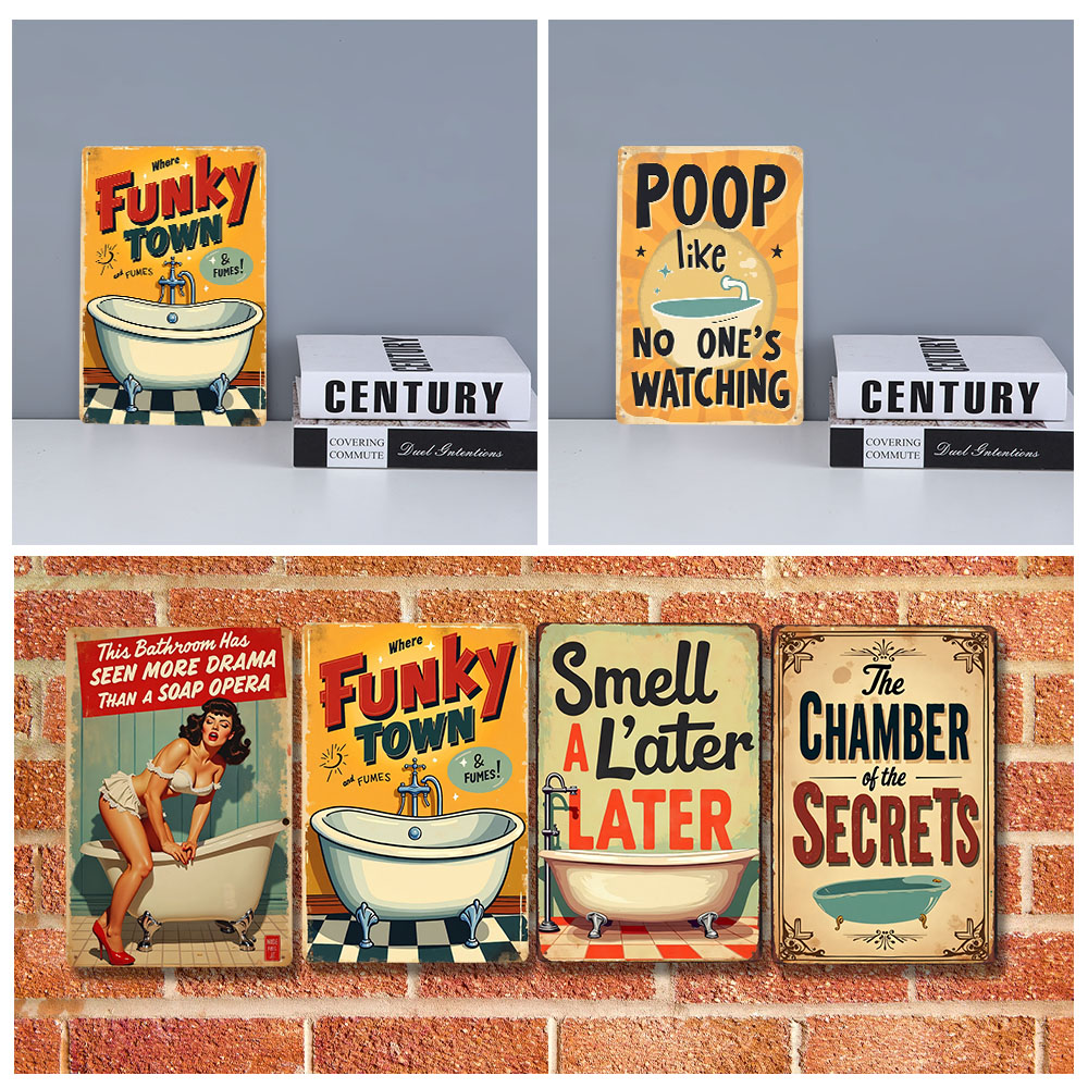 กฎห้องน้ำตลกๆ ป้ายโลหะวินเทจ ข - Home Bathroom Decor Ideas บทวิจารณ์และราคา