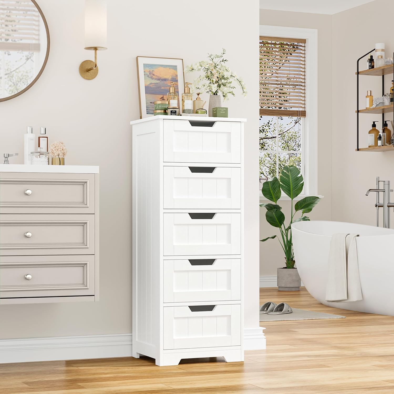 ตู้เก็บของในห้องน้ำแบบตั้งพื้น - Home Bathroom Organizer บทวิจารณ์และราคา
