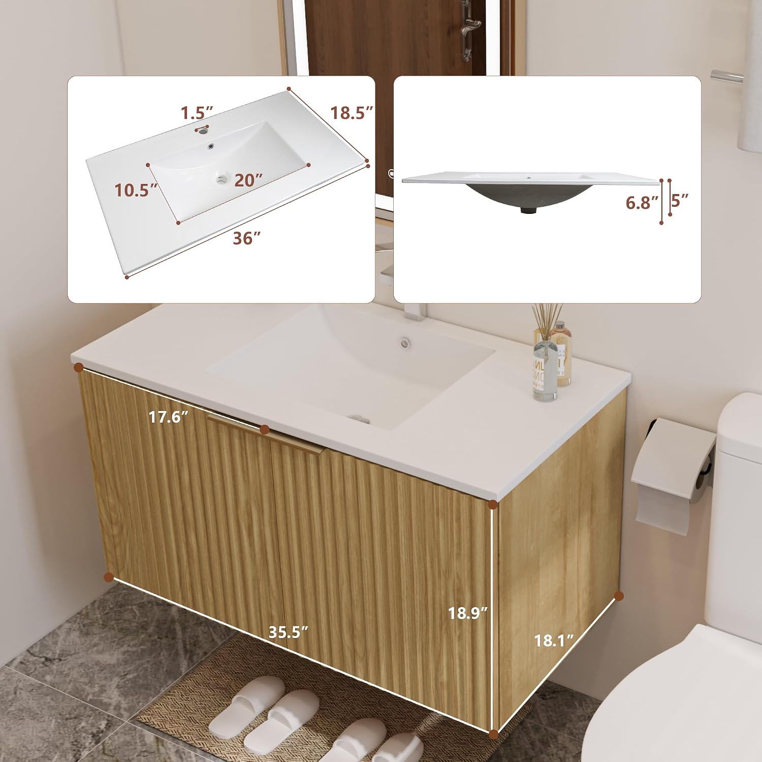 ตู้ห้องน้ำแบบลอยตัวทันสมัยพร้อ - Home Bathroom Organizer บทวิจารณ์และราคา