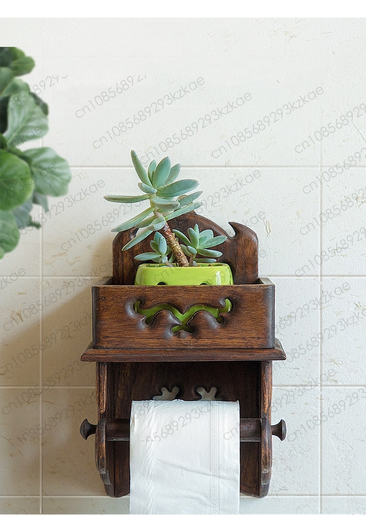 ที่ใส่กระดาษทิชชู่ไม้ ชั้นวางข - Home Bathroom Paper Towel Holder บทวิจารณ์และราคา