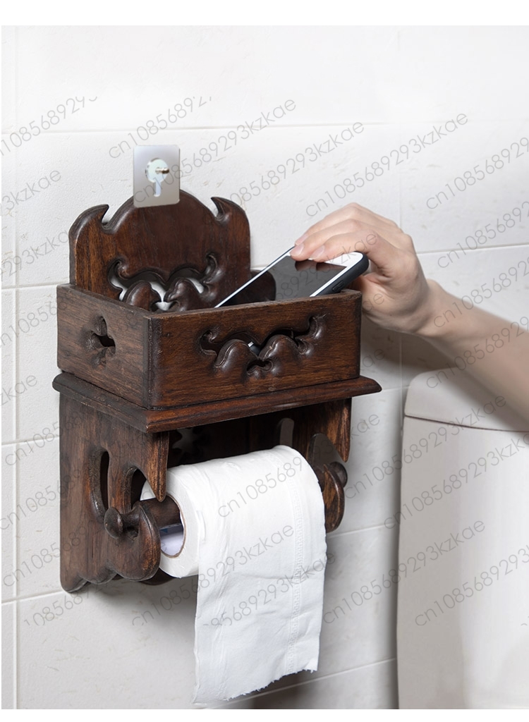 ที่ใส่กระดาษทิชชู่ไม้ ชั้นวางข - Home Bathroom Paper Towel Holder บทวิจารณ์และราคา