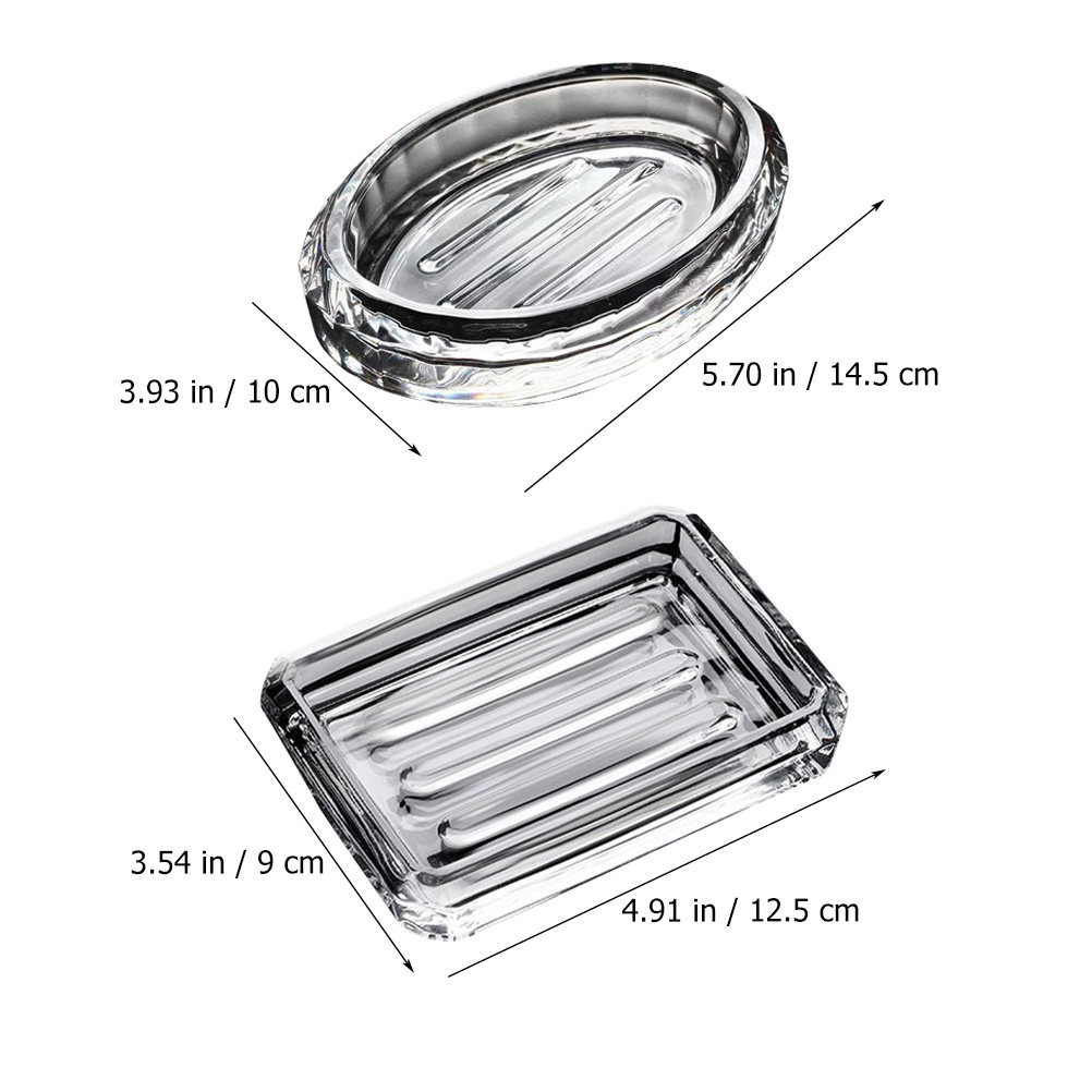 2 ชิ้นกล่องสบู่ที่ใส่แก้วใสถาด - Home Bathroom Design Simple บทวิจารณ์และราคา