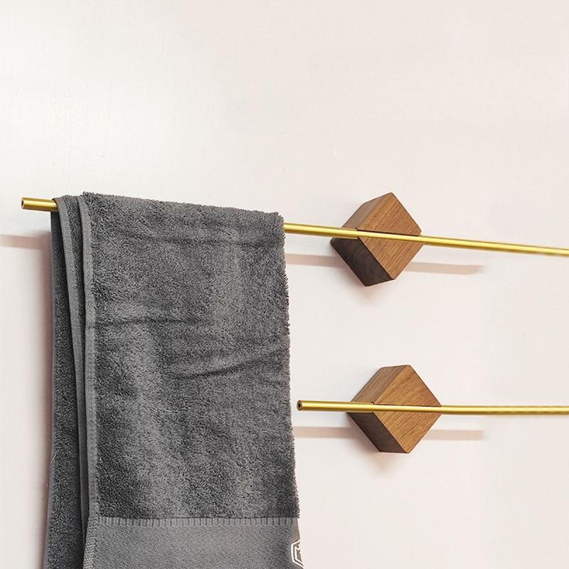 ราวแขวนผ้าขนหนูไม้วอลนัทสไตล์ย - Home Bathroom Design Simple บทวิจารณ์และราคา