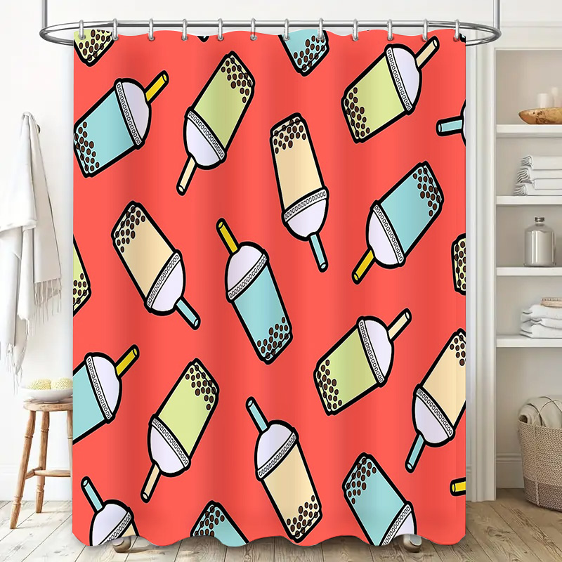 ม่านอาบน้ำลายชานมไข่มุกสุดน่าร - Home Bathroom Decor Ideas บทวิจารณ์และราคา