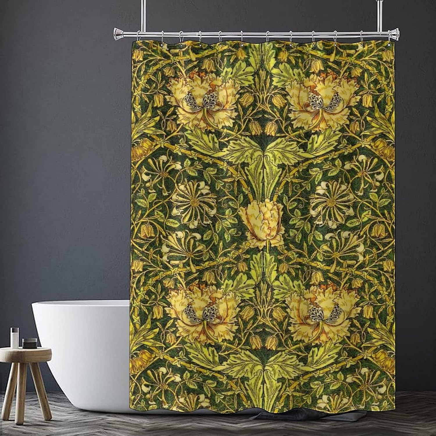 ม่านอาบน้ำกันน้ำลายพิมพ์ดอกไม้ - Home Bathroom Decor Ideas บทวิจารณ์และราคา