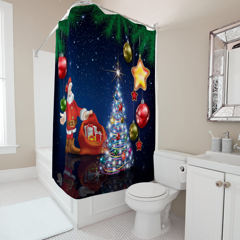 ม่านกั้นอาบน้ำลายคริสต์มาส TU  - Home Bathroom Decor Ideas บทวิจารณ์และราคา