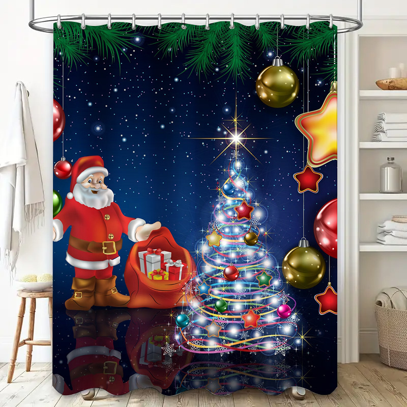 ม่านกั้นอาบน้ำลายคริสต์มาส TU  - Home Bathroom Decor Ideas บทวิจารณ์และราคา