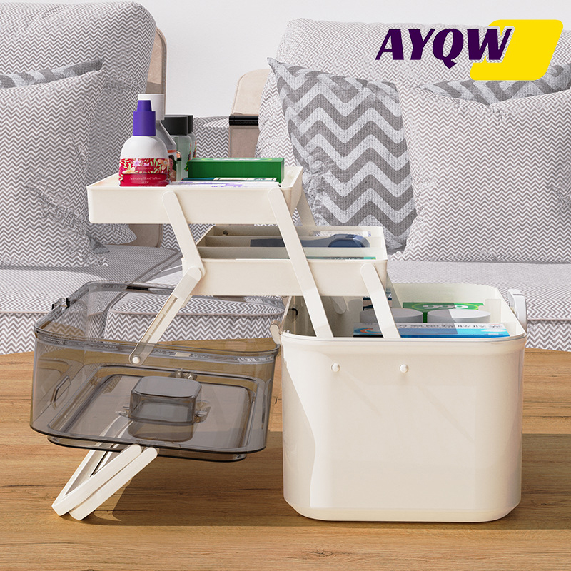 กล่องเก็บยาฝาใสความจุขนาดใหญ่/ - Home Bathroom Organizer บทวิจารณ์และราคา