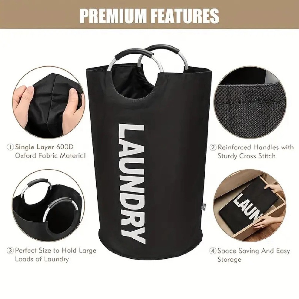 ตะกร้าผ้าแบบพับได้ 90 ลิตร ทำจ - Home Bathroom Organizer บทวิจารณ์และราคา