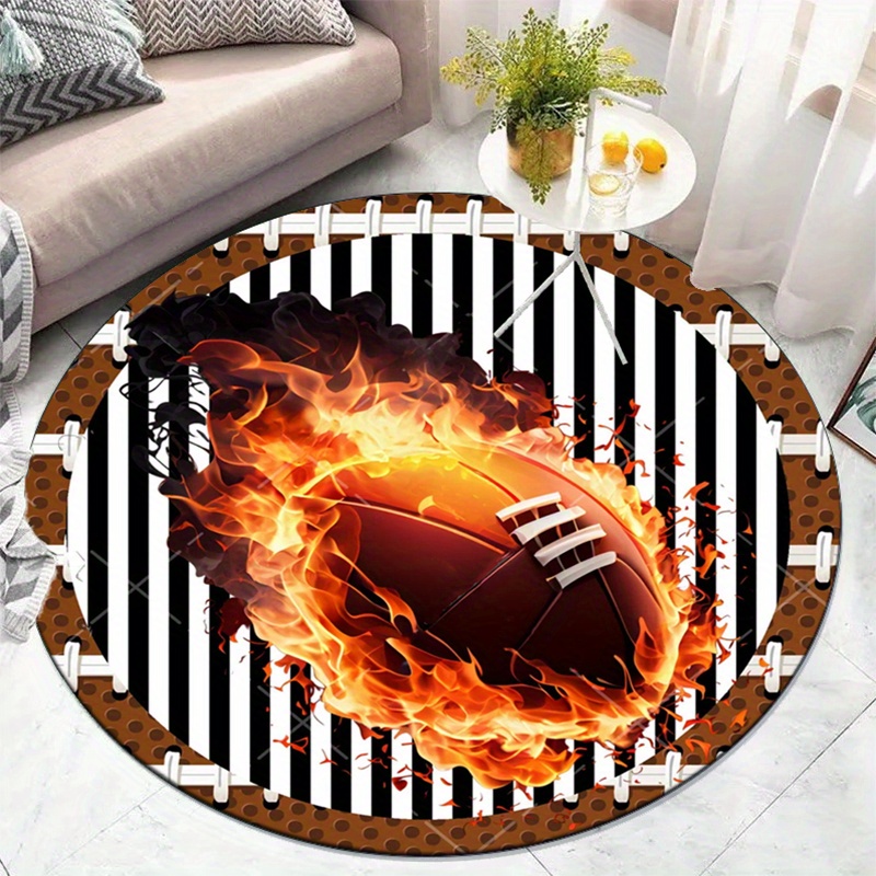 พรมกลมลายฟุตบอลสำหรับห้องนั่งเ - Home Bathroom Decor Ideas บทวิจารณ์และราคา